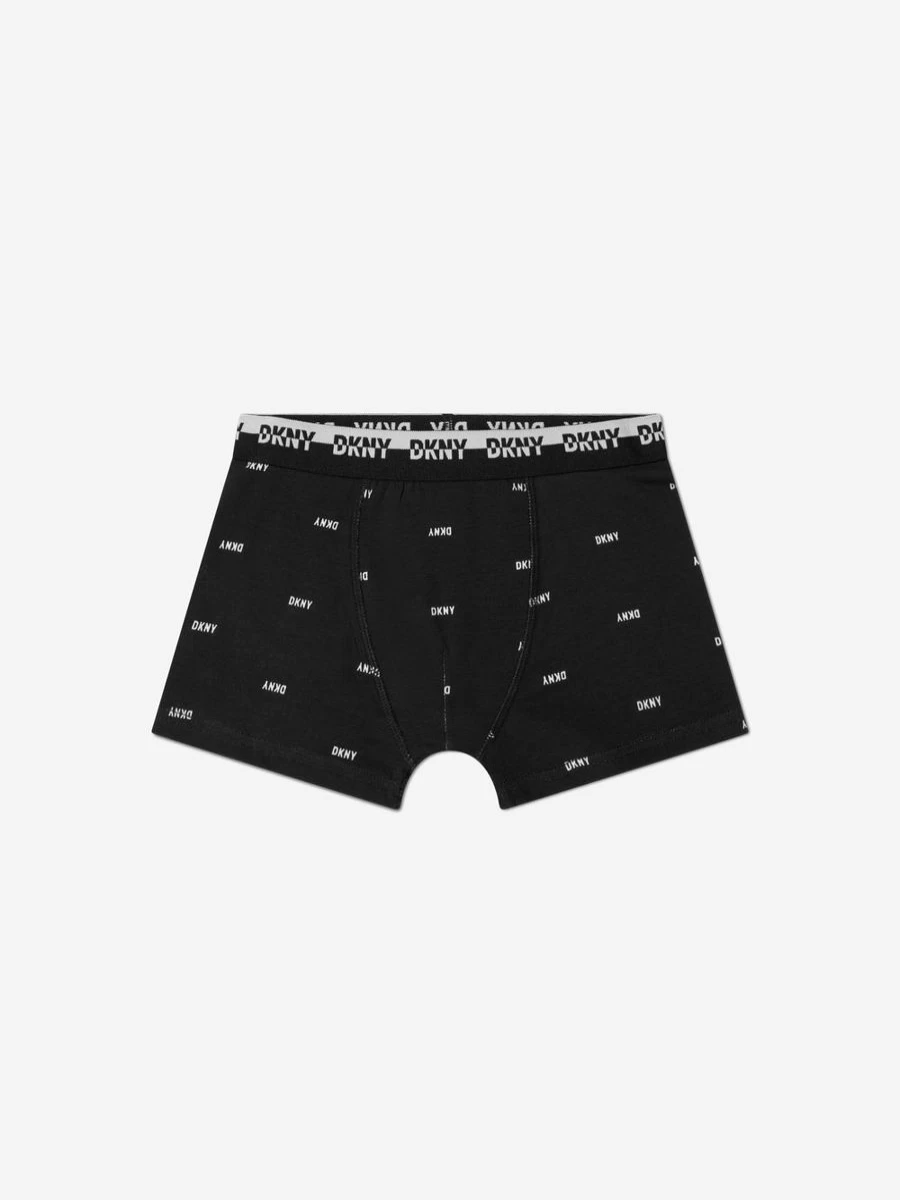 DKNY Boys' 3-Pack Black Boxer Shorts Set for Comfort & Style