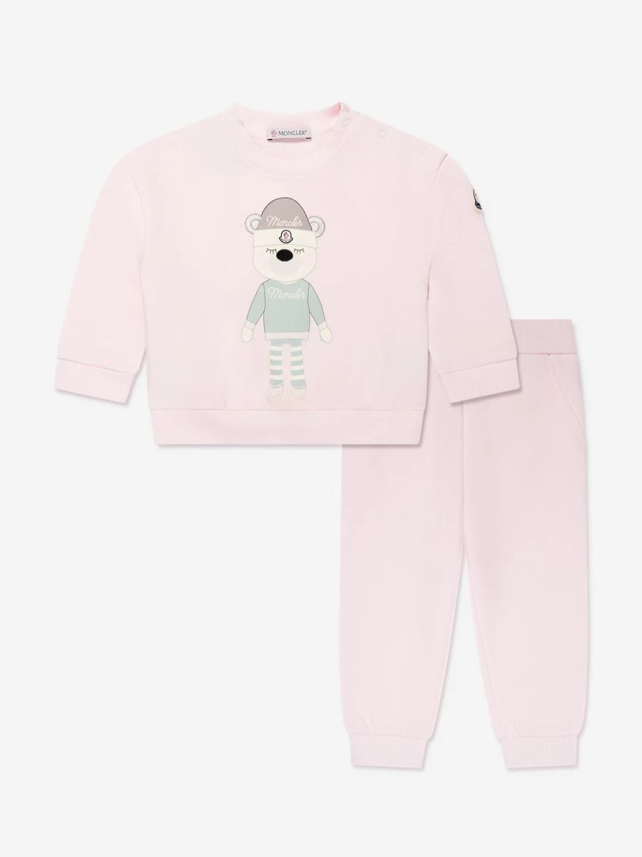 Moncler Enfant Baby Girls Pink Tracksuit - Soft & Stylish Outfit for Infants