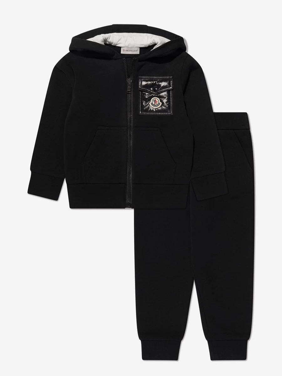 Moncler Enfant Boys' Black Logo Pocket Tracksuit