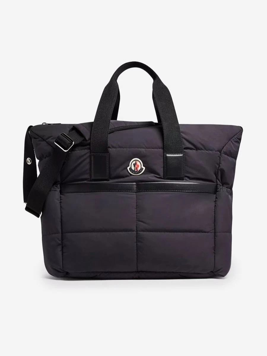 Moncler Enfant Baby Black Padded Changing Bag 42cm - Luxury Diaper Bag for Infants