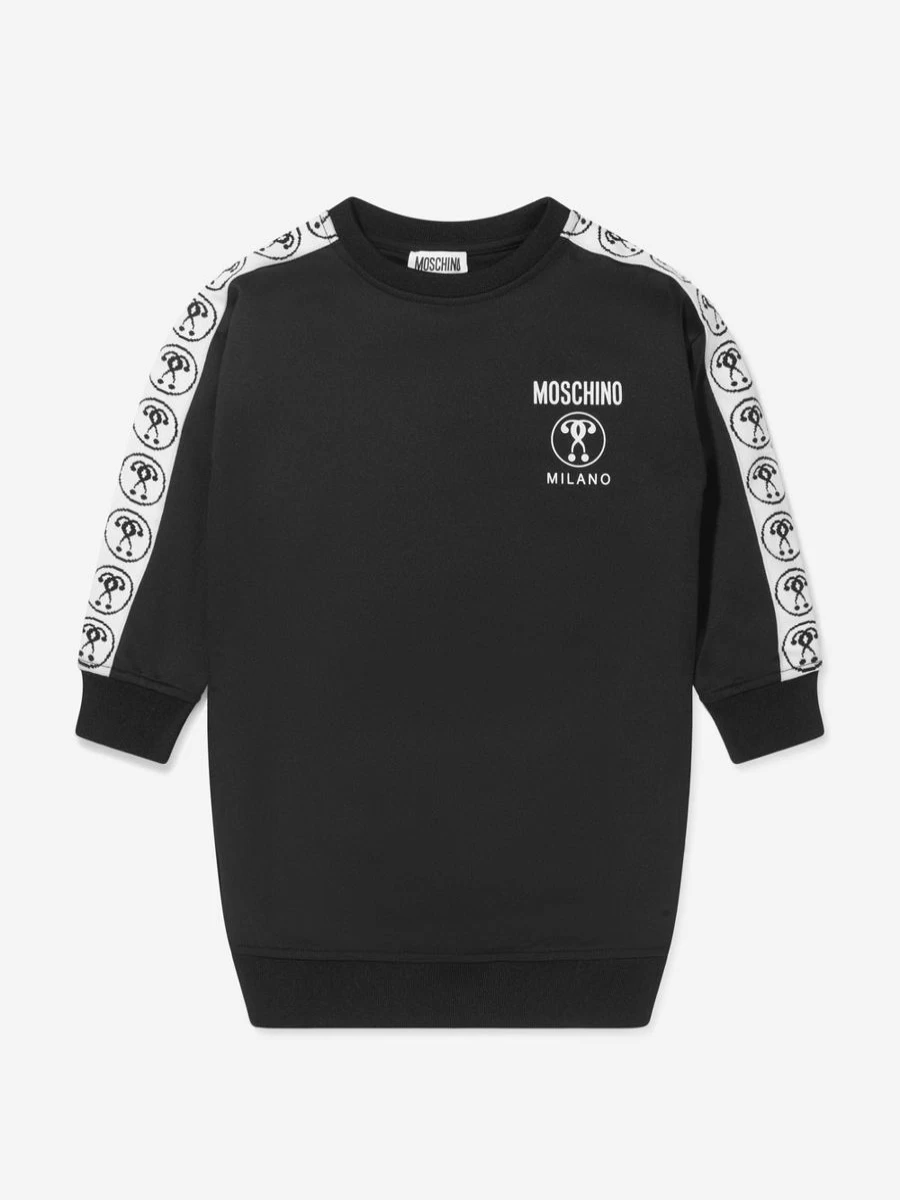 Moschino Kids Girls Milano Embroidered Logo Sweater Dress