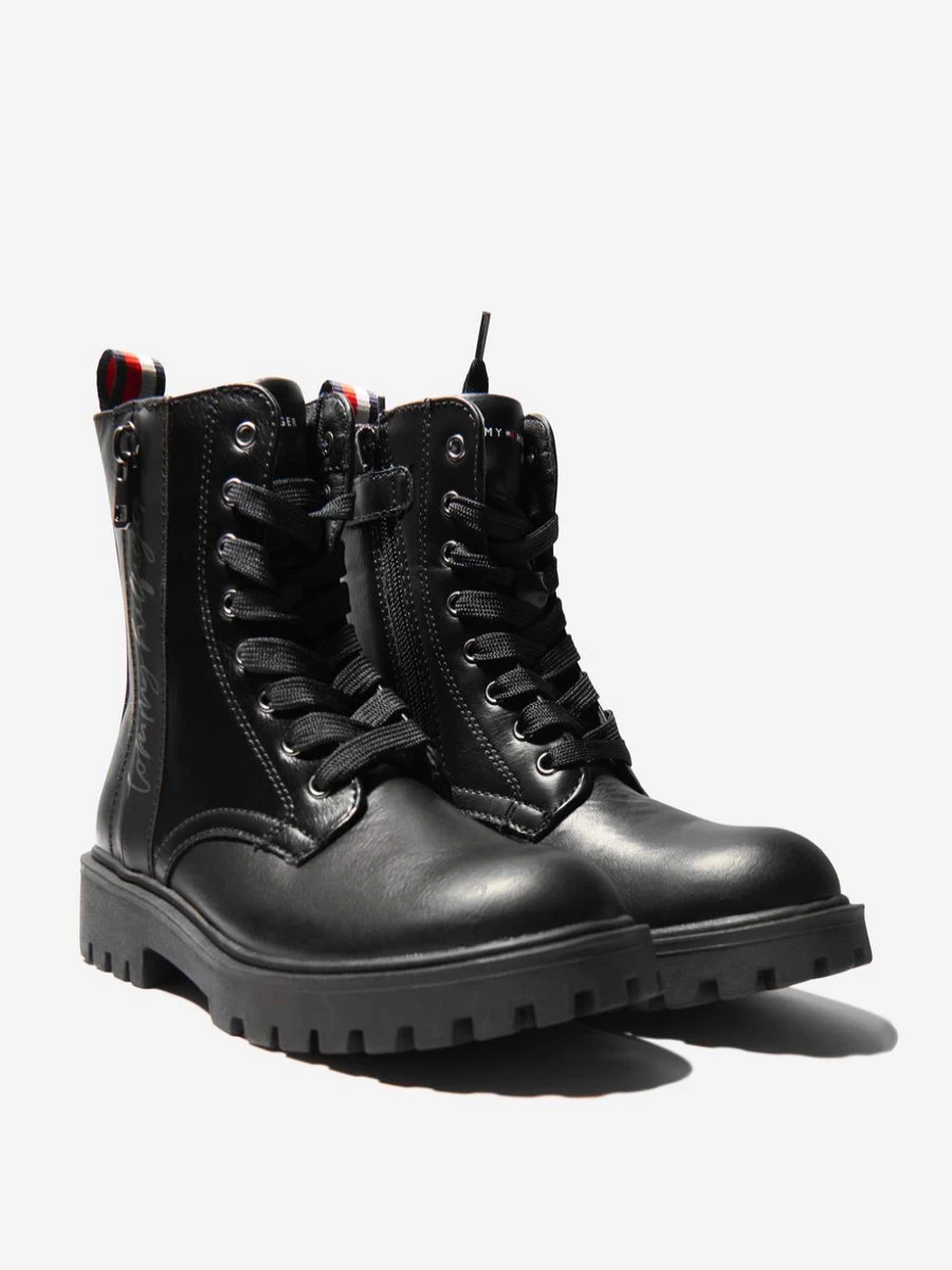 Tommy Hilfiger Teen Girls Lace Up Boots | Stylish Casual Footwear for Teens