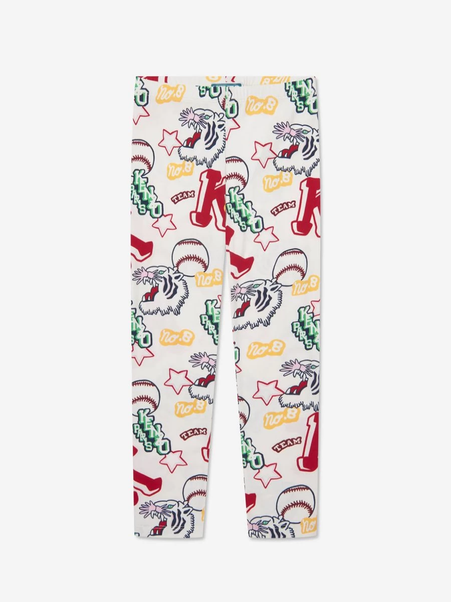 KENZO KIDS Girls Ivory Club Leggings - Stylish & Comfortable Leggings for Girls