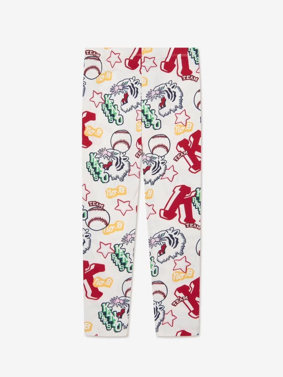 KENZO KIDS Girls Ivory Club Leggings - Stylish & Comfortable Leggings for Girls
