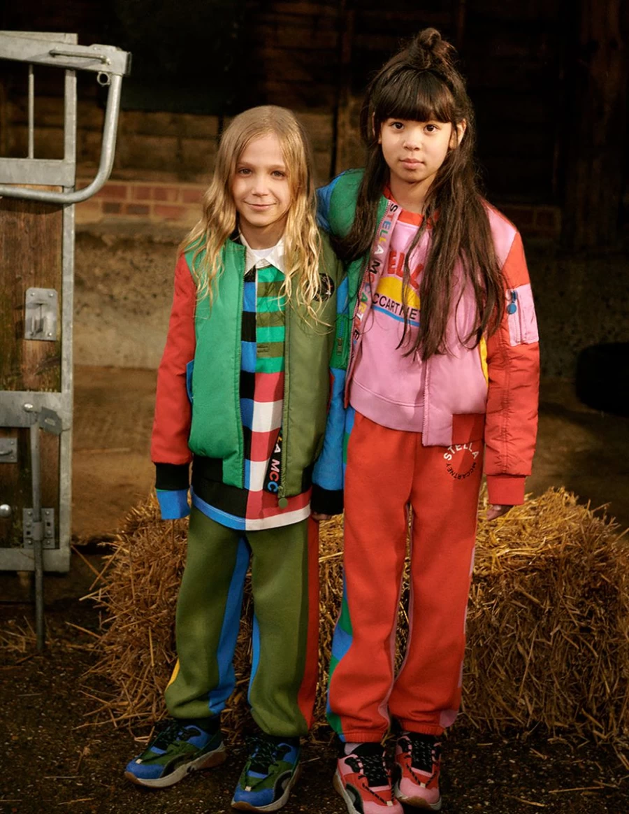 Stella McCartney Kids Teen Multicolour Colourblock Bomber Jacket for Girls