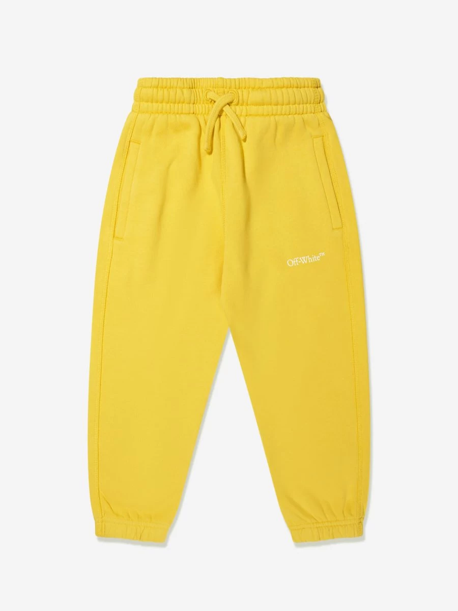 Off-White Boys' Yellow Bookish Diagonal Logo Joggers Pants