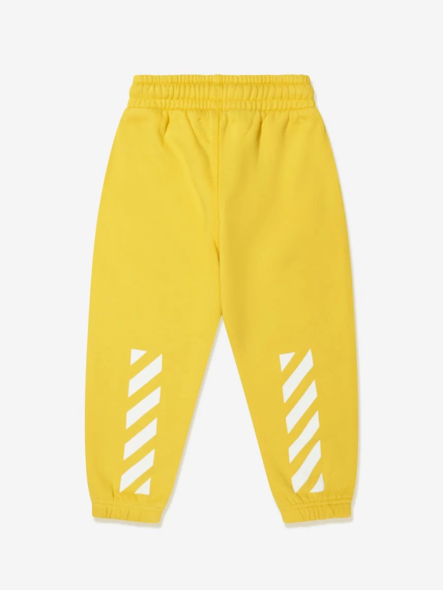 Off-White Boys' Yellow Bookish Diagonal Logo Joggers Pants