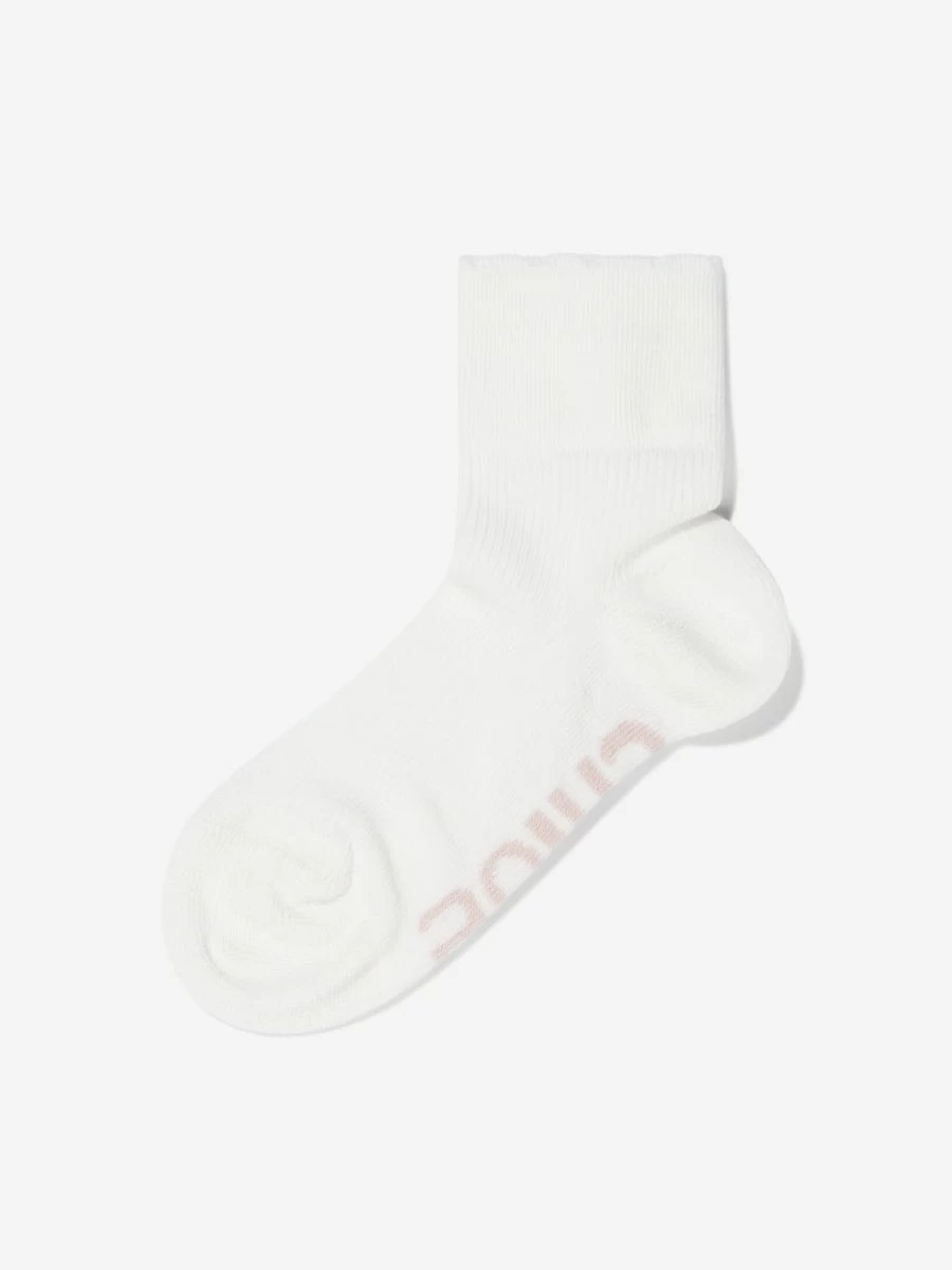 Chloé Girls' Ivory Logo Ankle Socks for Everyday Comfort
