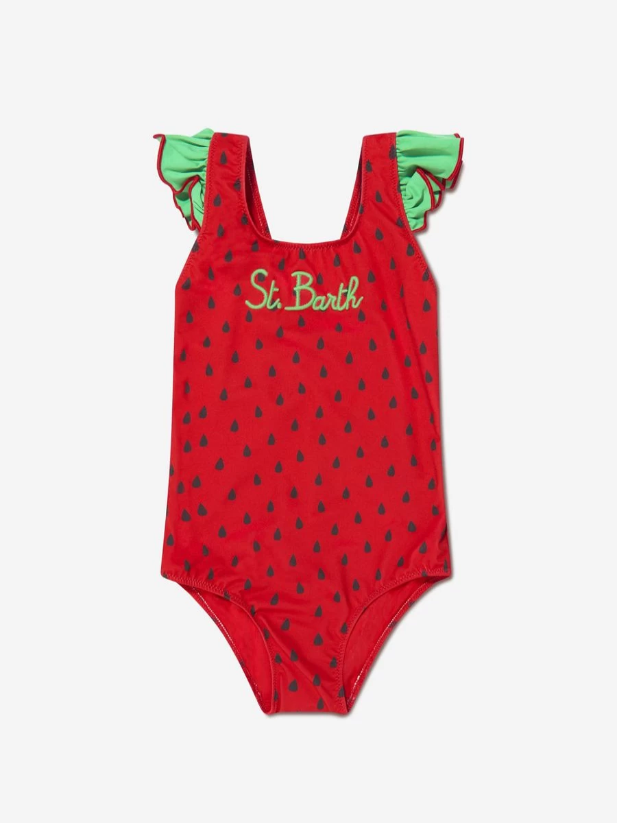 MC2 Saint Barth Teen Girls Red Watermelon Print Swimsuit