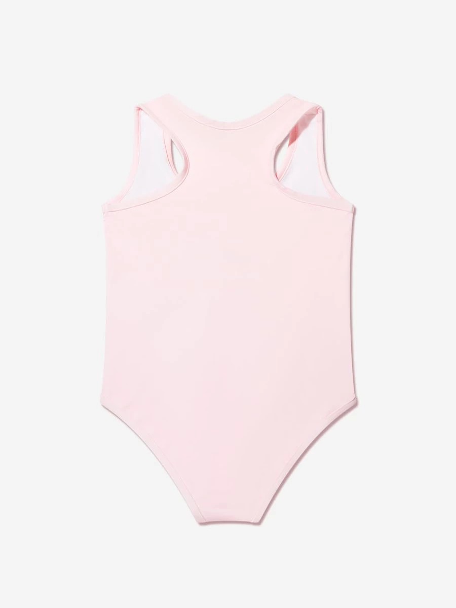 Moschino Kids Girls Pink Teddy Bear Logo One-Piece Swimming Costume