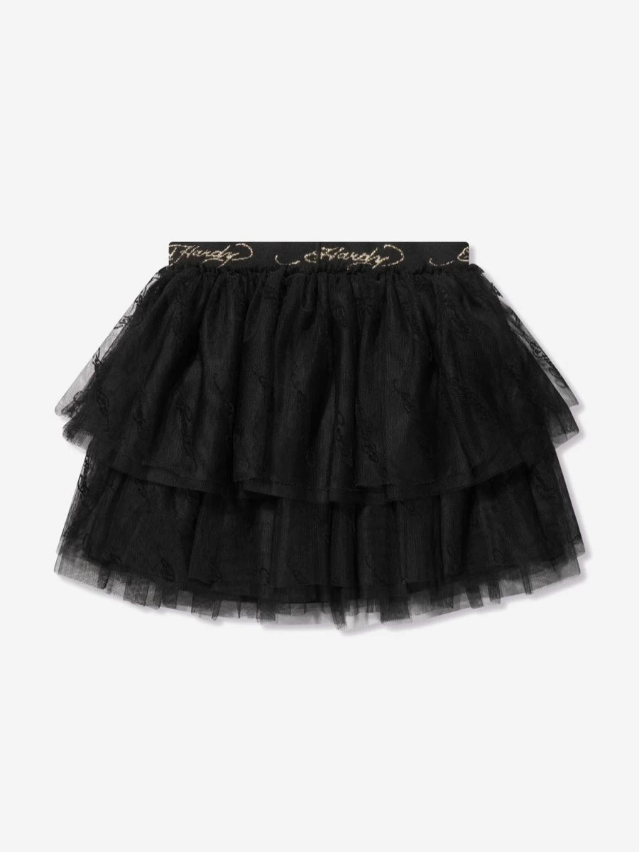 ED Hardy Teen Girls Black Tulle Skirt - Elegant & Stylish Party Wear