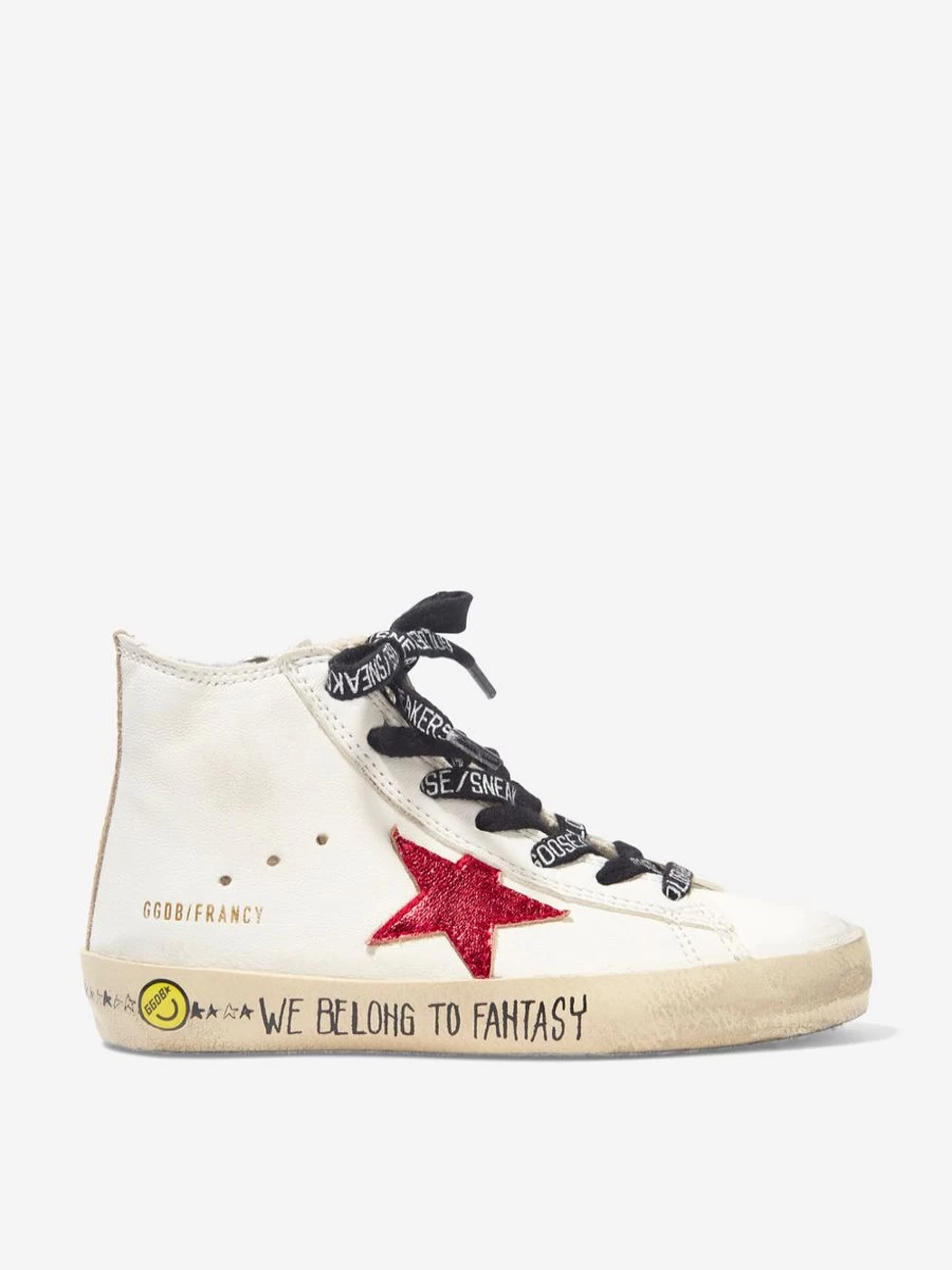 Golden Goose Kids Francy Vintage Star High Top Sneakers for Teens - Leather Trainers | Childsplay Clothing