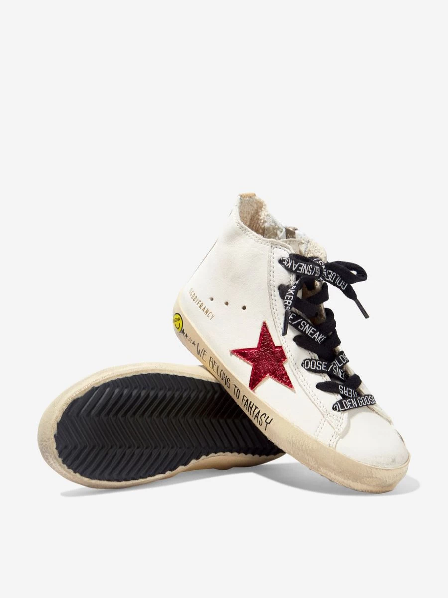 Golden Goose Kids Francy Vintage Star High Top Sneakers for Teens - Leather Trainers | Childsplay Clothing