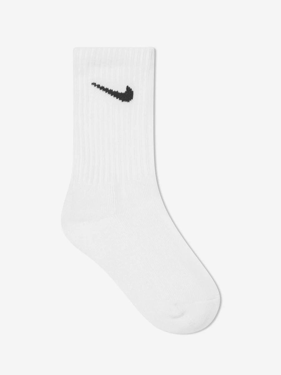 Nike Boys' 3-Pack White Athletic Socks for Everyday Wear