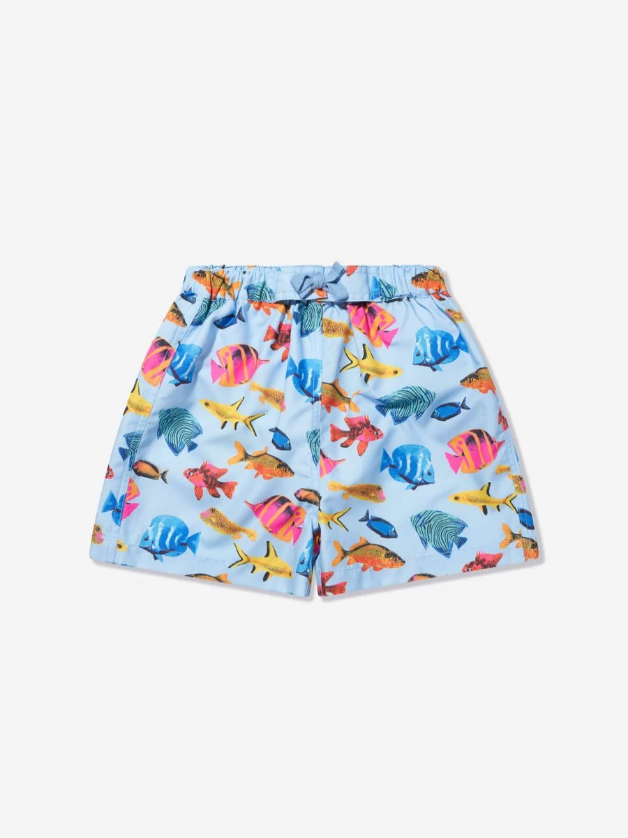 Rachel Riley Boys' Tropical Fish Print Swim Shorts - Colorful Beachwear for Kids