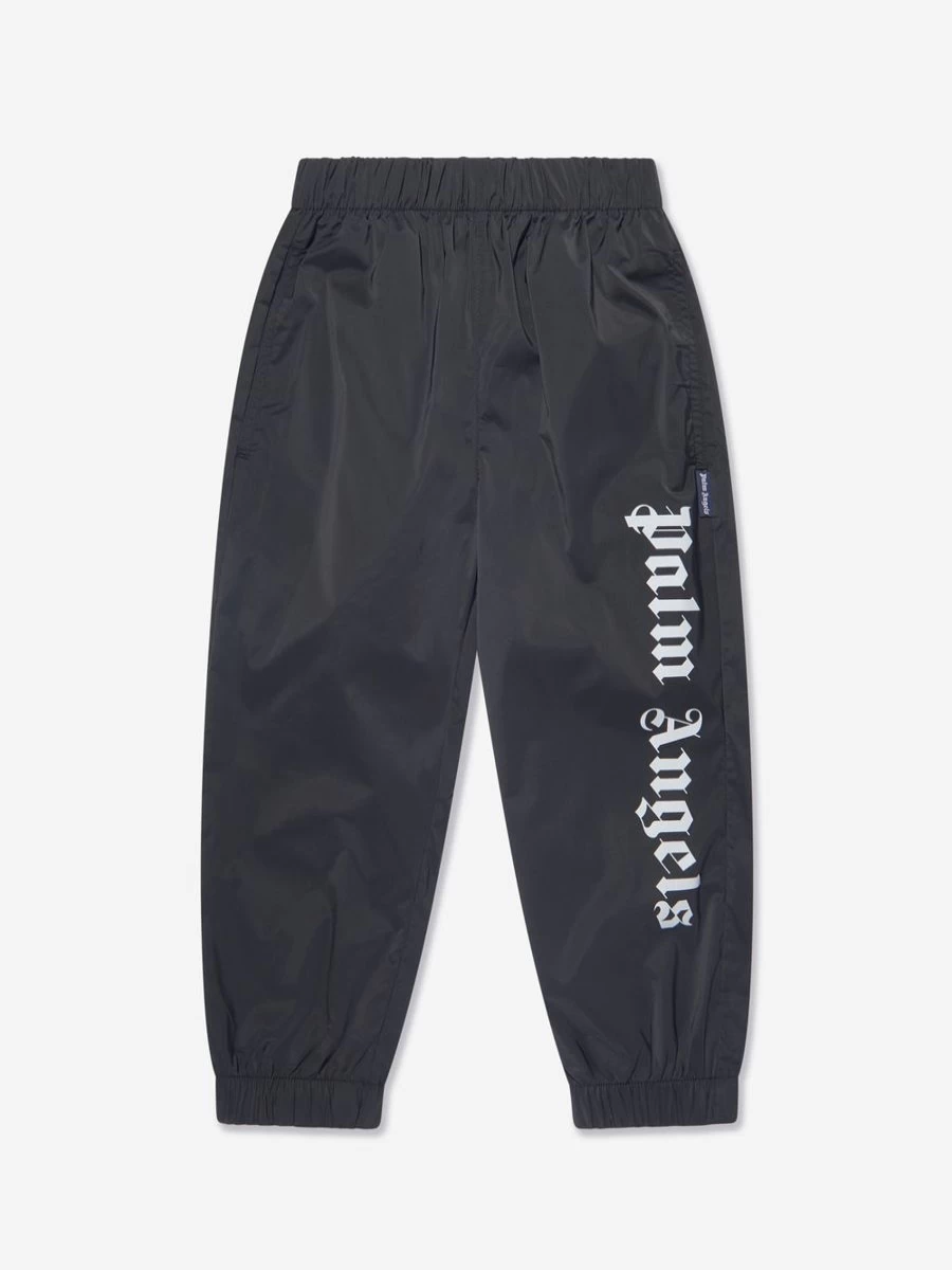 Palm Angels Boys Black Overlogo Sport Joggers for After Workout Comfort