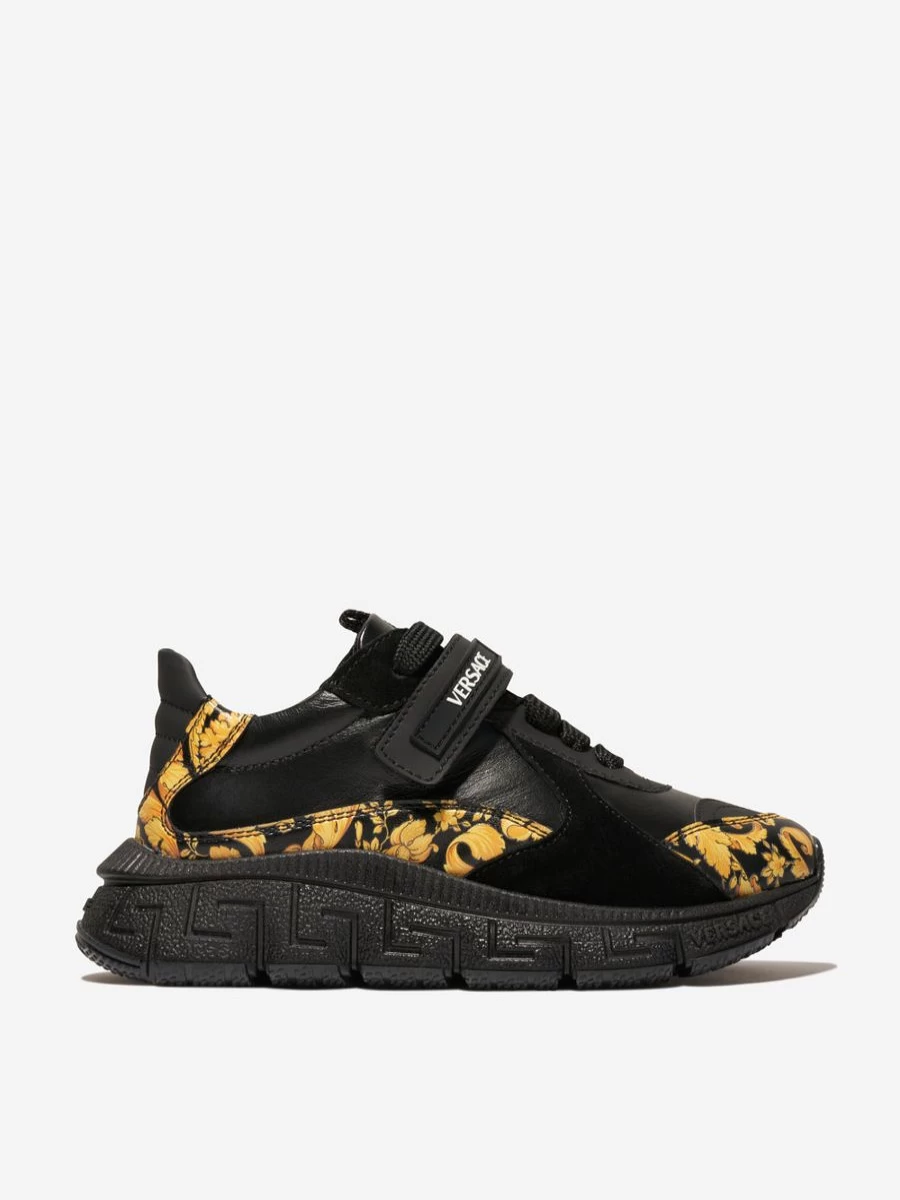 Versace Kids Barocco Black Trainers for Girls