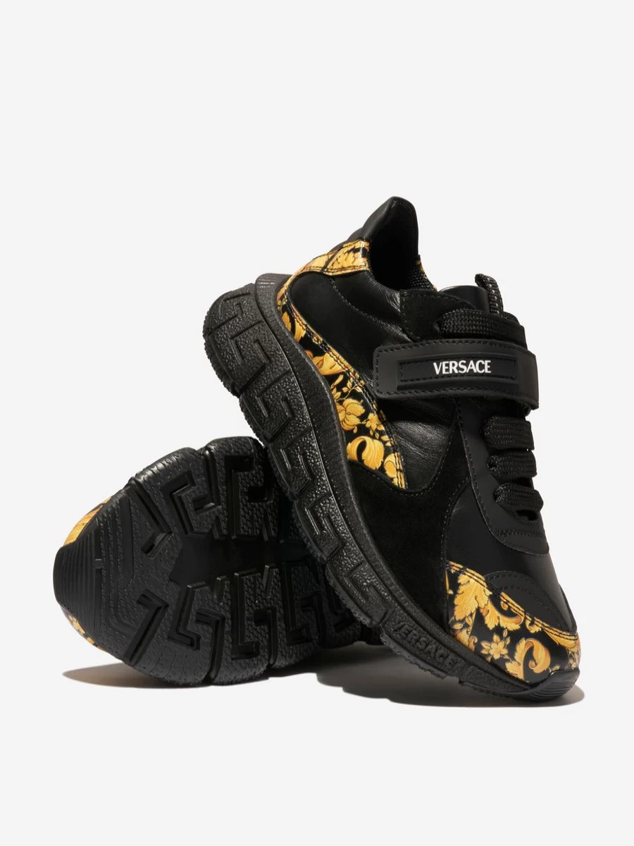 Versace Kids Barocco Black Trainers for Girls
