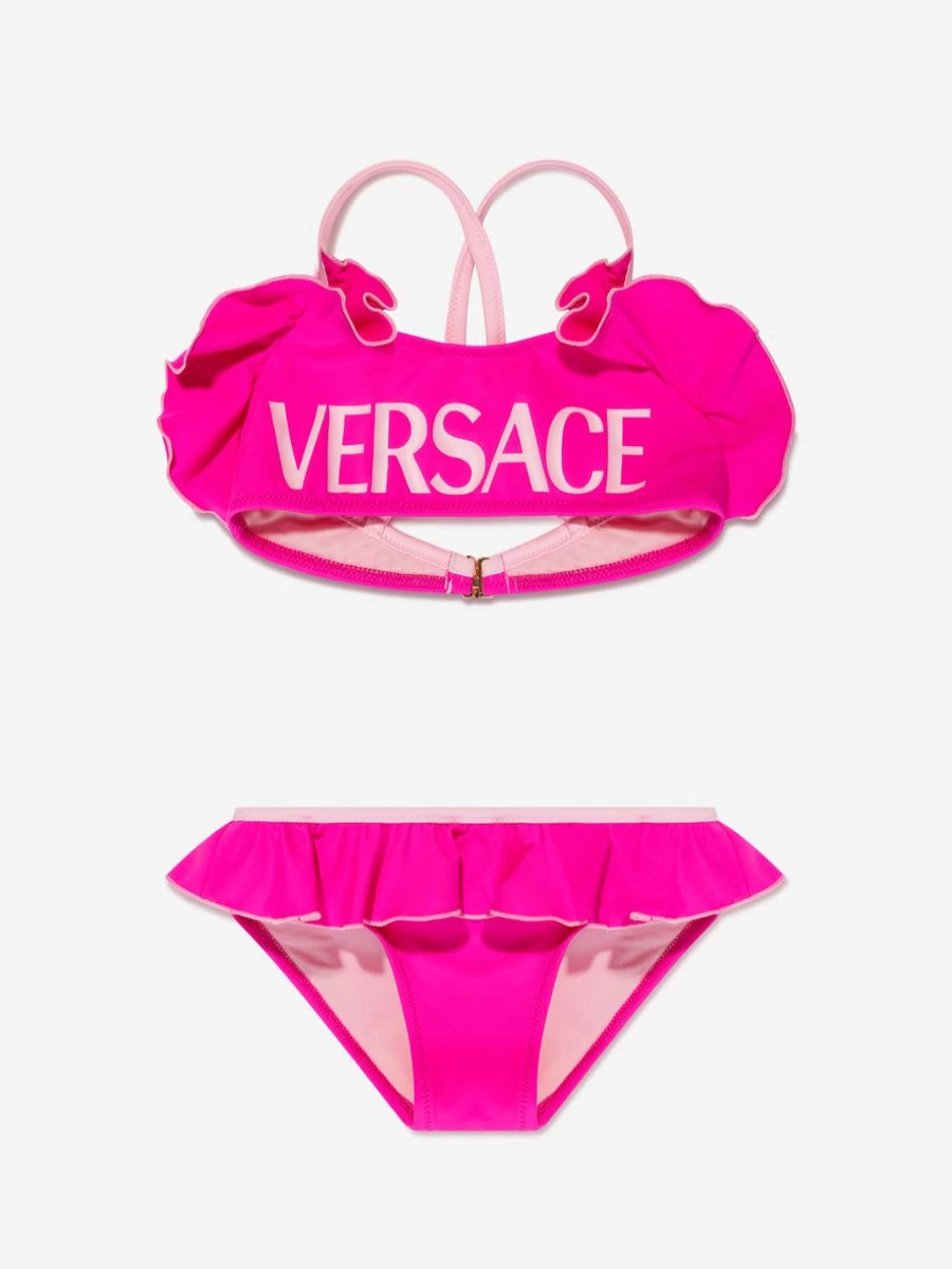 Versace Pink Logo Bikini for Girls - Stylish Swimwear Collection