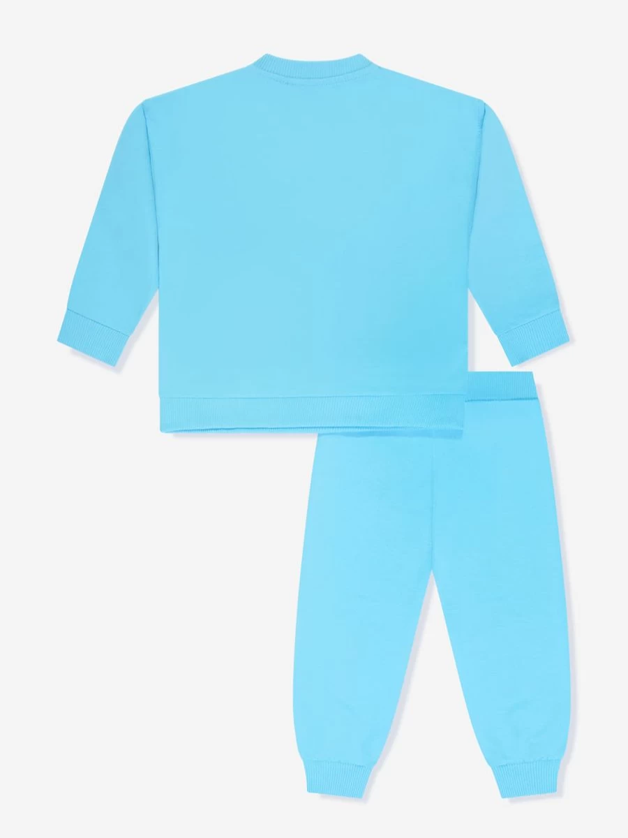 Moschino Kids Baby Blue Teddy Bear Logo Tracksuit for Infants