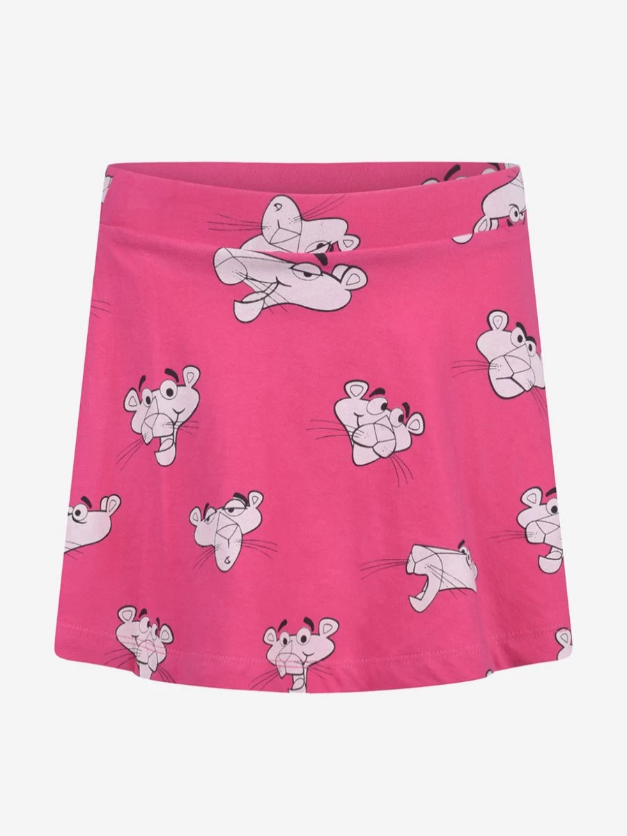 "Little Eleven Paris Pink Panther Skirt for Girls - Stylish Cartoon Print Skirt"