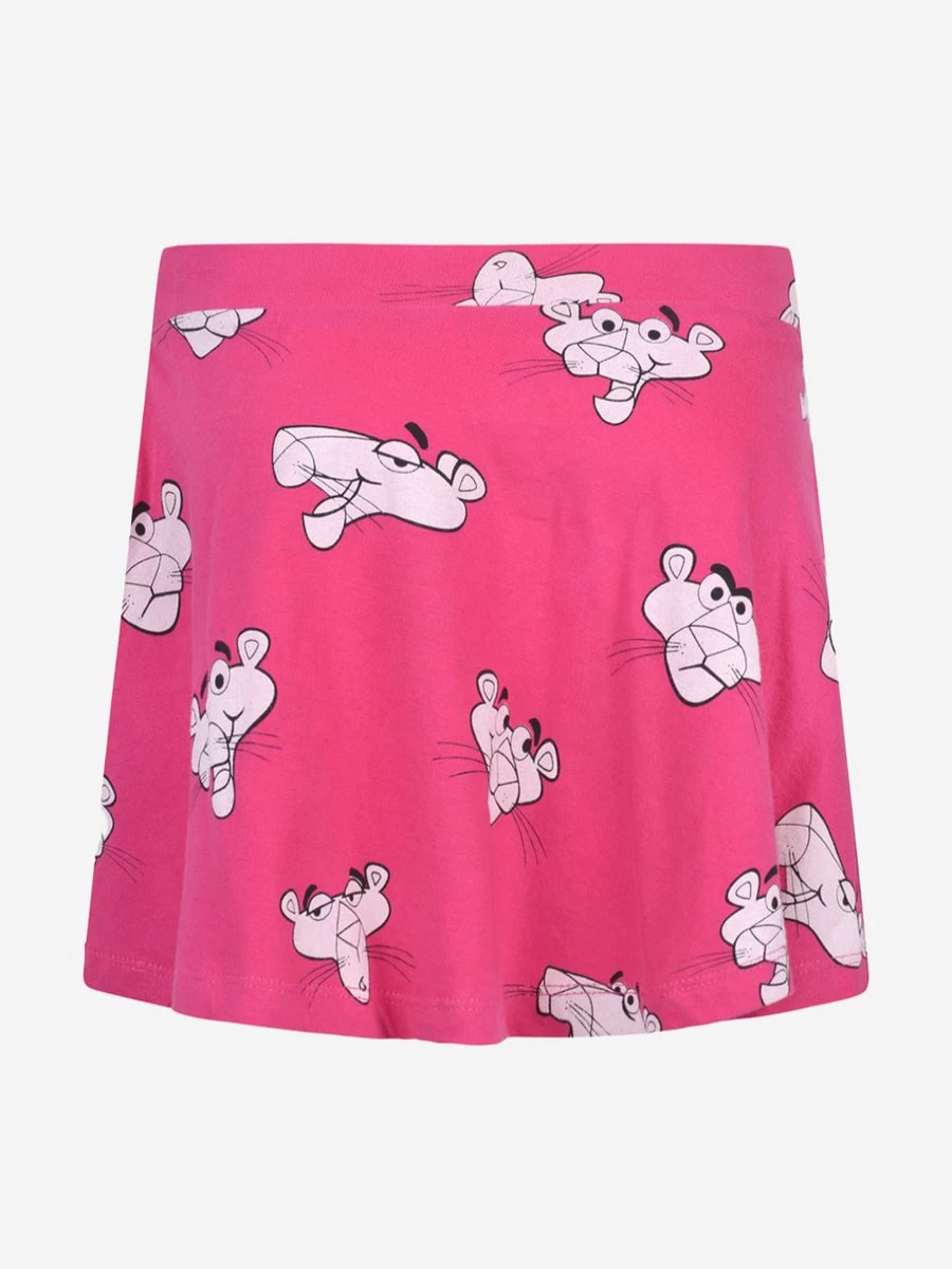 "Little Eleven Paris Pink Panther Skirt for Girls - Stylish Cartoon Print Skirt"