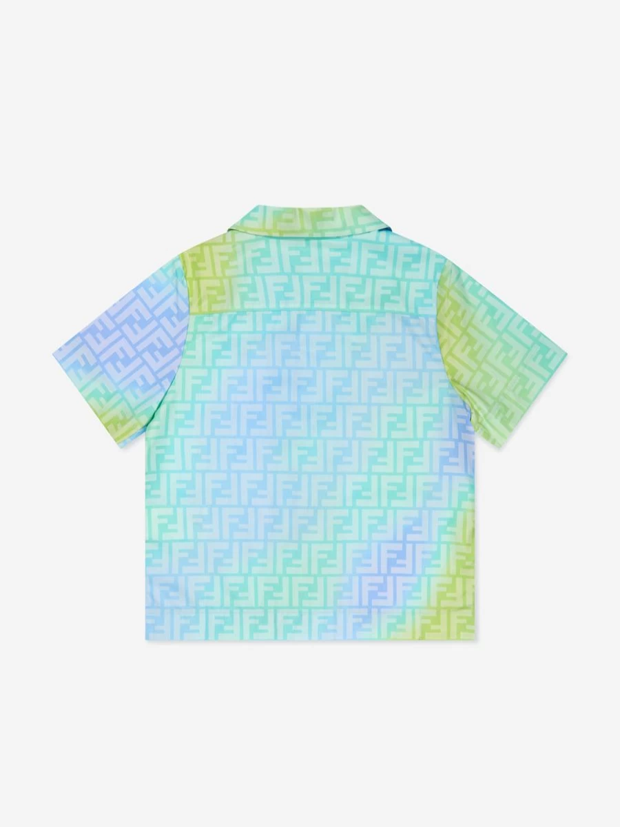 Fendi Kids Boys FF Metaverse Multicolored Short Sleeve Shirt | Casual Graphic Tee