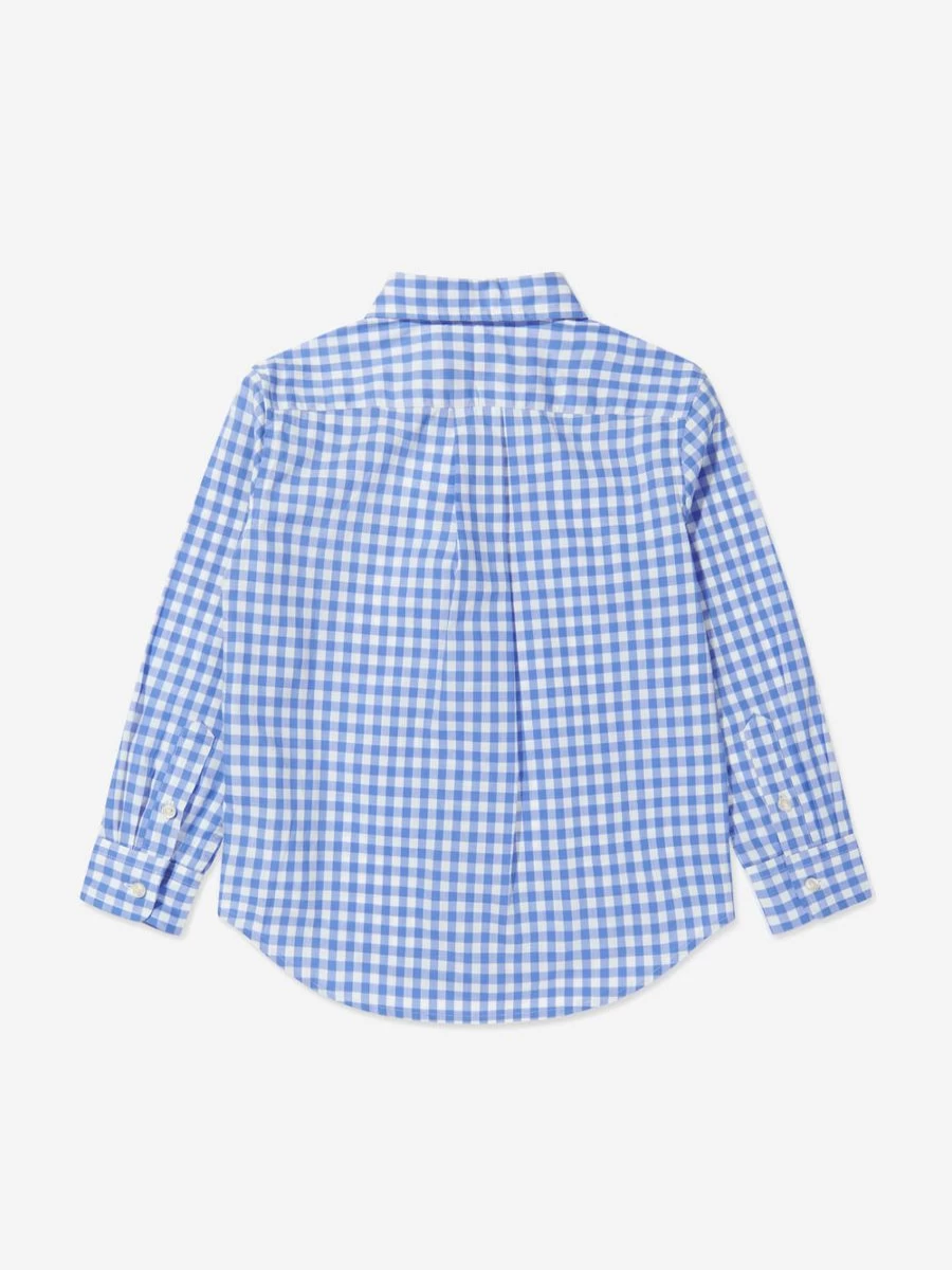 Ralph Lauren Teen Boys Blue Gingham Shirt - Classic Checkered Button-Up for Teens