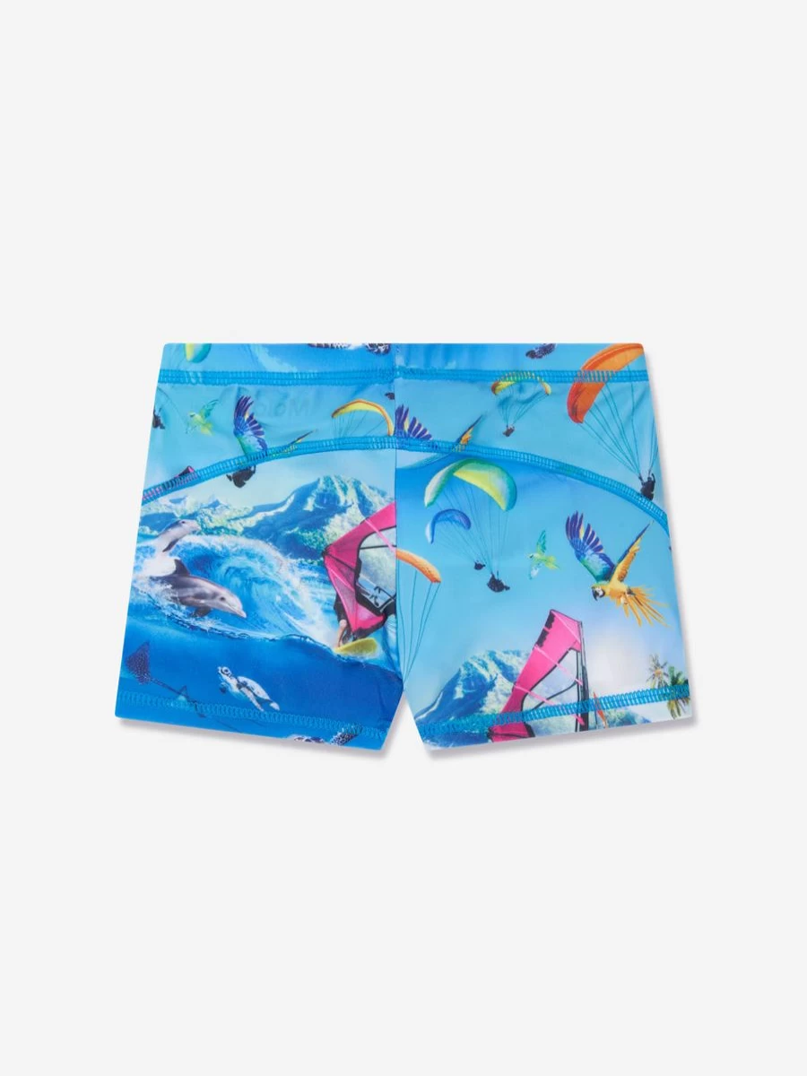 Molo Baby Boys' Blue Swim Trunks - Norton Style Quick-Dry Swimming Shorts