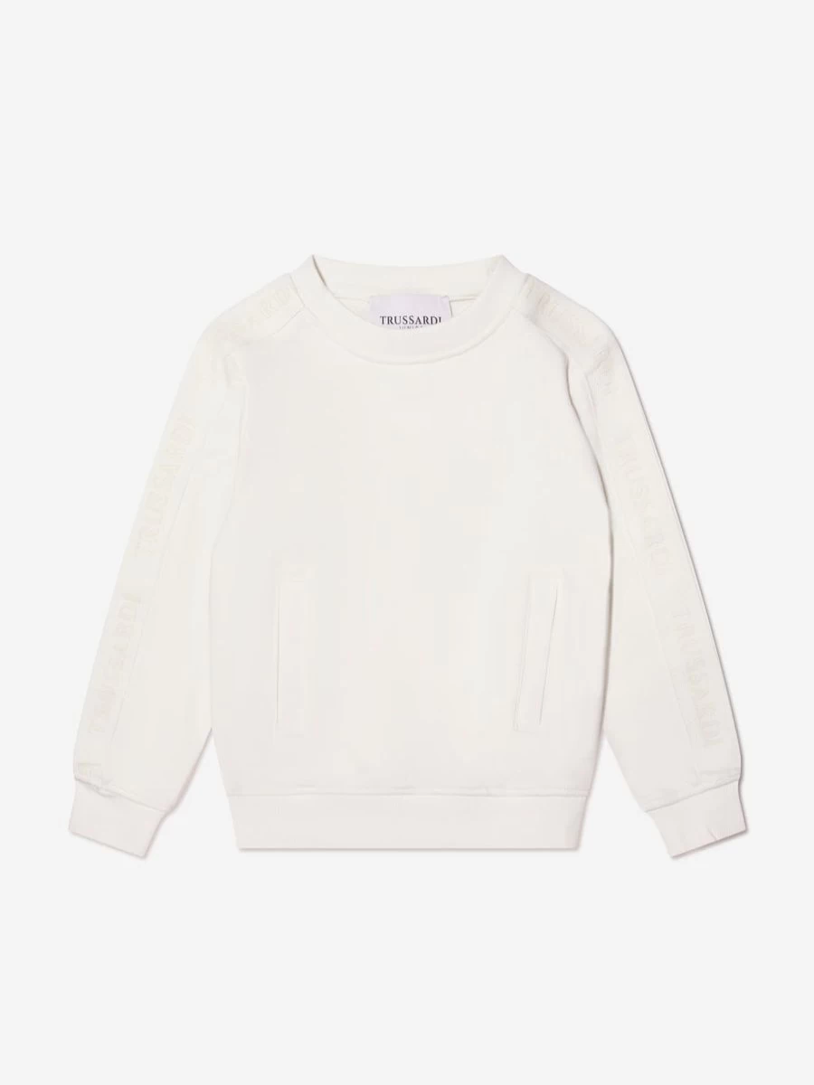 Trussardi Boys Ivory Sibbain Sweatshirt - Premium Cotton Pullover for Kids