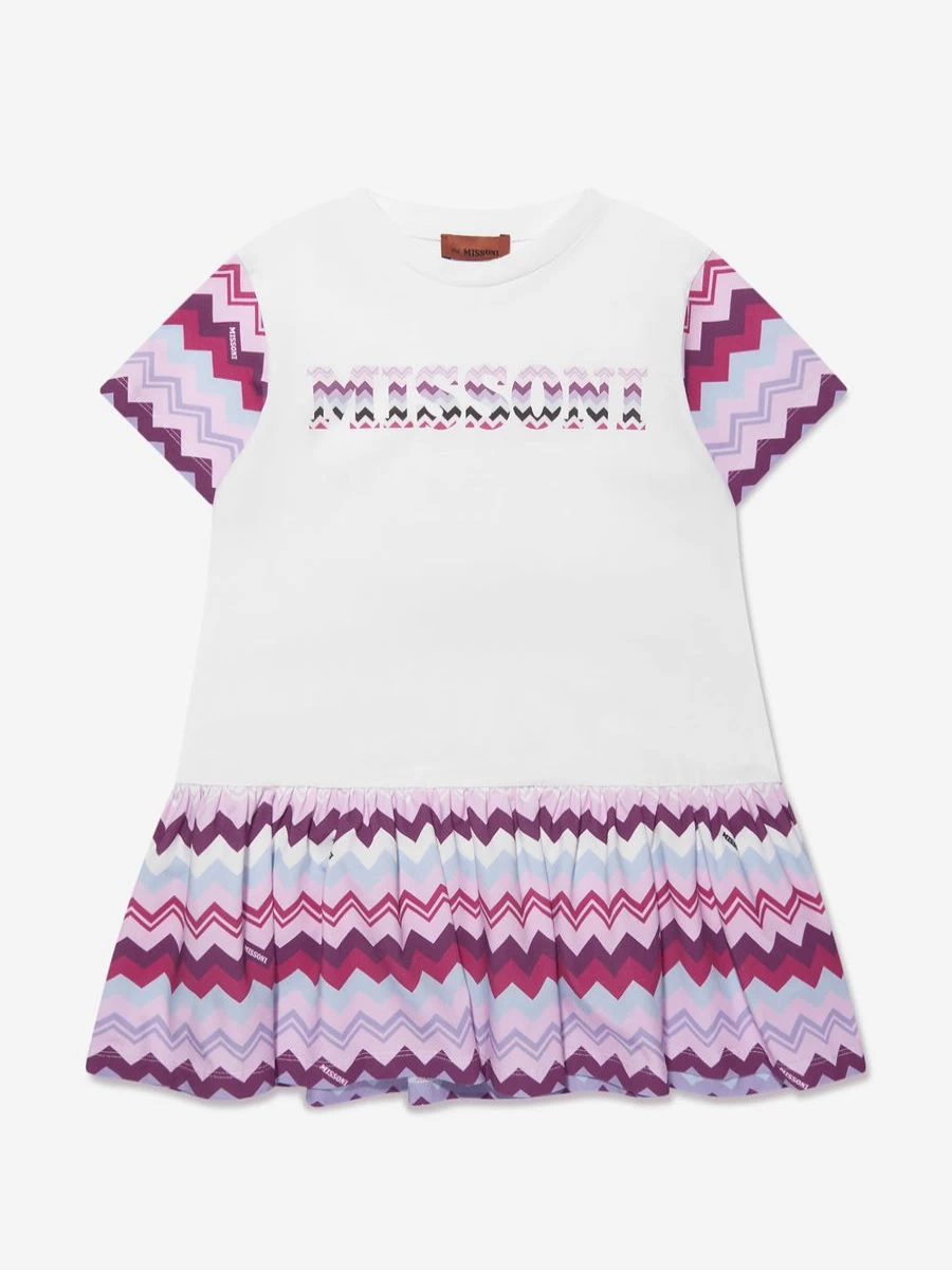 Missoni Teen Girls' White Zigzag Jersey Dress