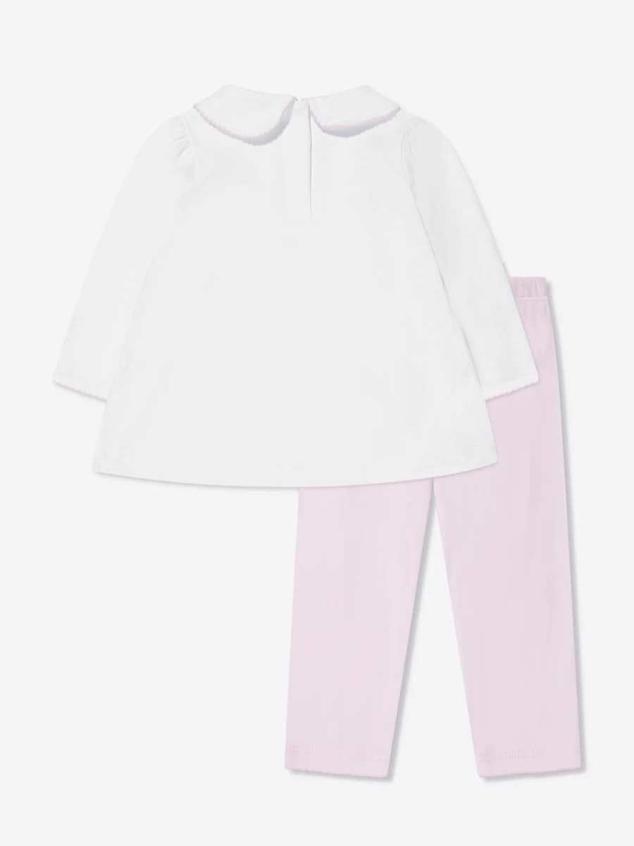 Magnolia Baby Girls Pink Smocked Collar Trousers Outfit Set