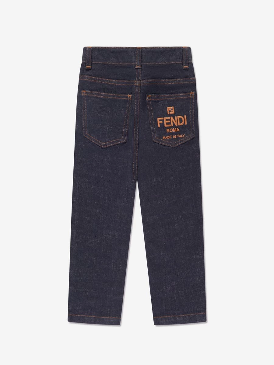 Fendi Kids Girls Slim Fit Blue Jeans for Stylish Comfort