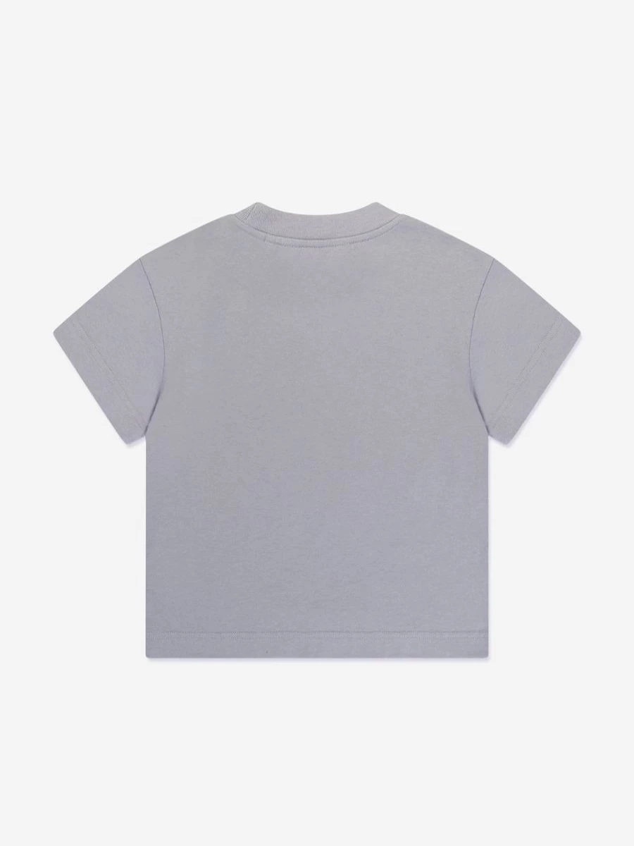 Palm Angels Boys Grey Flames Regular Fit Cotton T-Shirt