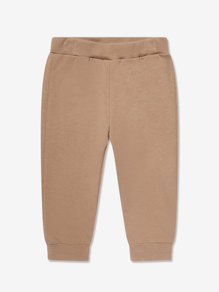 Fendi Kids Baby Beige Logo Patch Joggers - Comfortable Cotton Jogger Pants for Infants