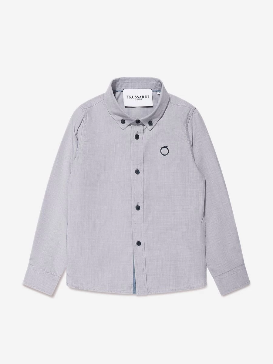 Trussardi Boys Rahill Grey Shirt for Kids – Premium Cotton Casual Wear