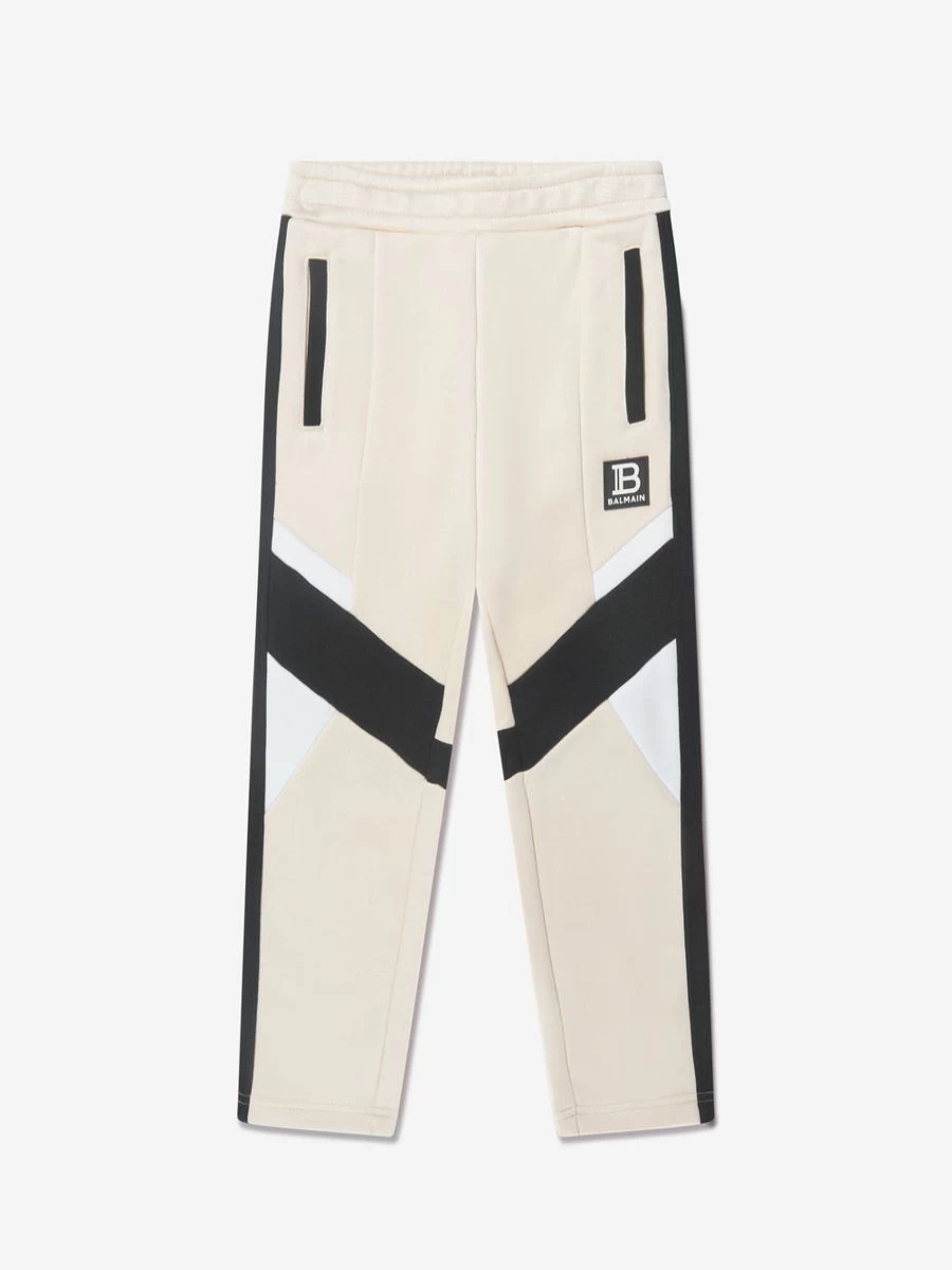 Balmain Teen Boys Beige Logo Joggers - Stylish Casual Pants for Teens
