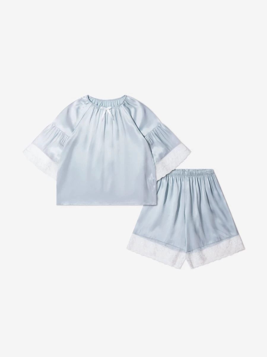Amiki Girls Silk Adriana Pyjamas - Luxurious Children's Sleepwear for Girls