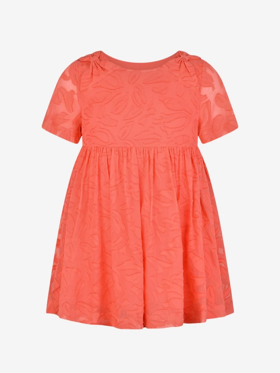 Carmeant Beau Girls Apricot Silk Cotton Dress - Elegant Kids Summer Dress