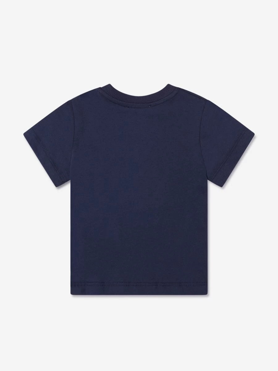 Moschino Kids Girls Navy Blue Teddy Bear Graphic Cotton T-Shirt