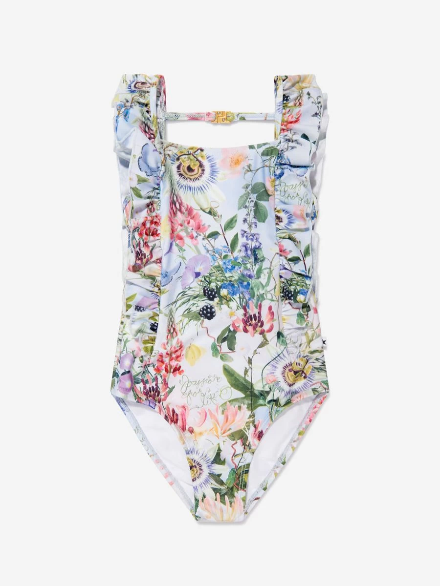 Molo Teen Girls Floral Ruffle One-Piece Swimsuit - Multicolored Summer Beachwear