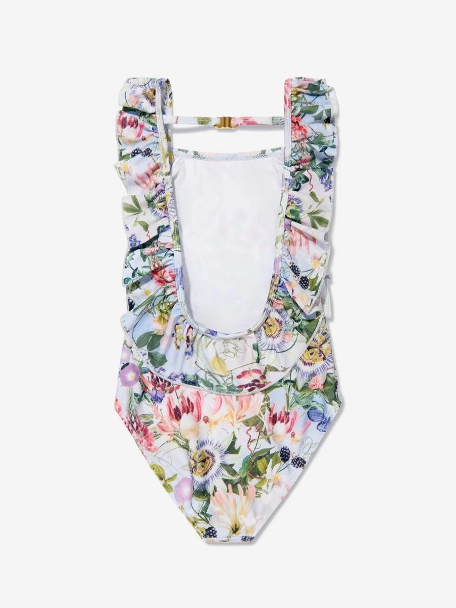 Molo Teen Girls Floral Ruffle One-Piece Swimsuit - Multicolored Summer Beachwear