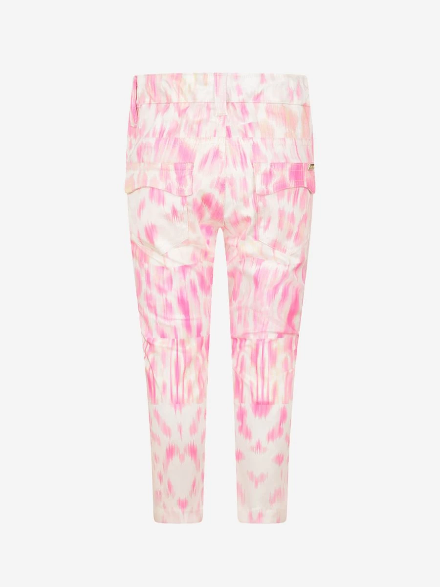 Roberto Cavalli Girls Leopard Print Trousers - Stylish Animal Pattern Pants for Kids