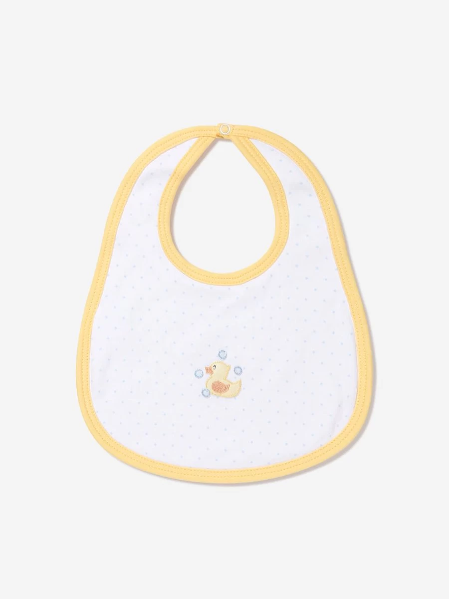 Magnolia Baby White Rubber Ducky Embroidered Bib for Infants