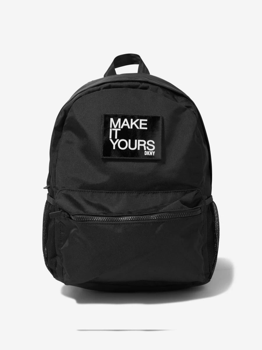 DKNY Boys' Black Kids Logo Backpack for School & Travel