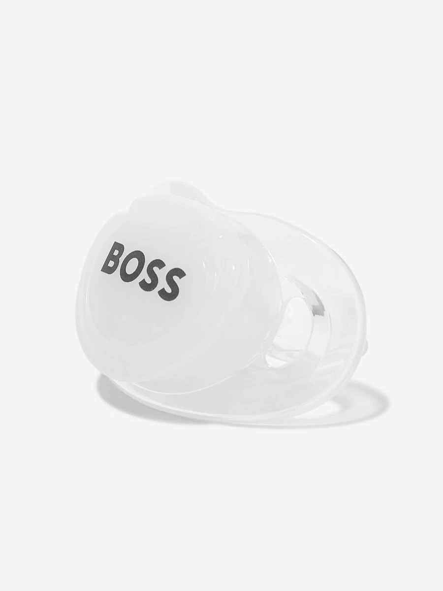 BOSS Baby White Logo Print Pacifier | Stylish & Comfortable Baby Gift
