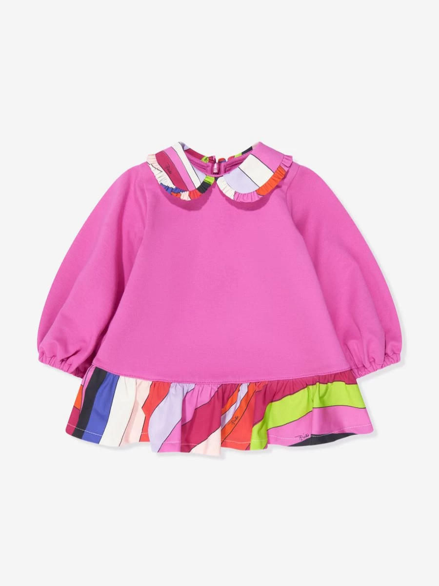 Emilio Pucci Baby Girls Pink Dress with Knickers | Luxury Infant Fashion
