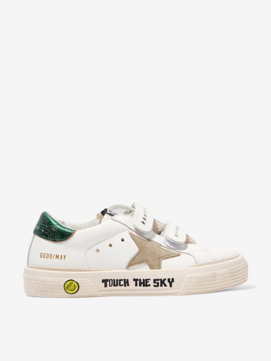 Golden Goose Kids May Leather and Suede Star Sneakers for Teens | Stylish Casual Trainers