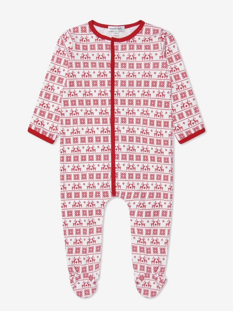 Magnolia Baby Red Fair Isle Knitted Babygrow for Newborns and Infants