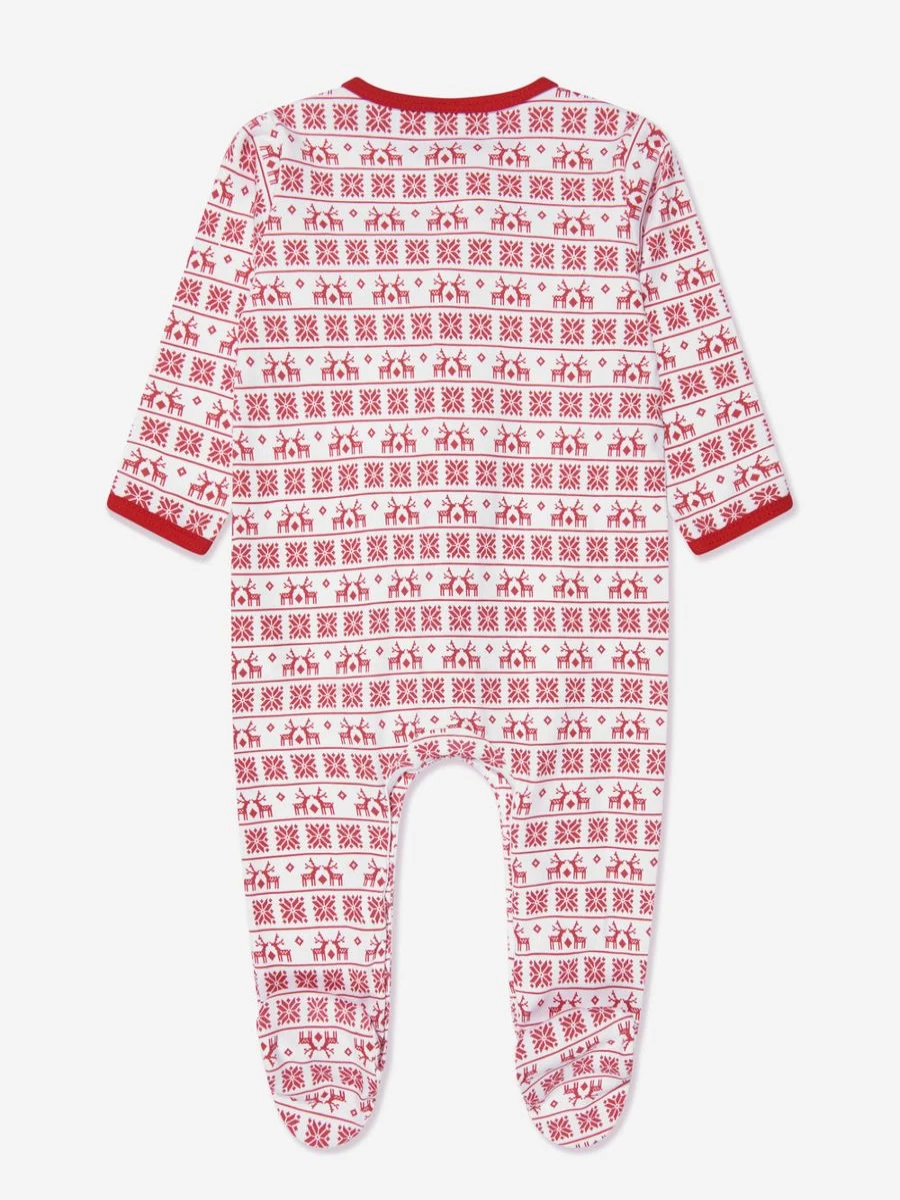 Magnolia Baby Red Fair Isle Knitted Babygrow for Newborns and Infants